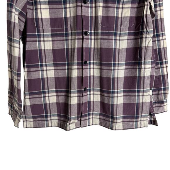 AYR The Captain Madras Purple Rain Plaid Long Sleeve Button Up Shirt Size Medium - Picture 4 of 9